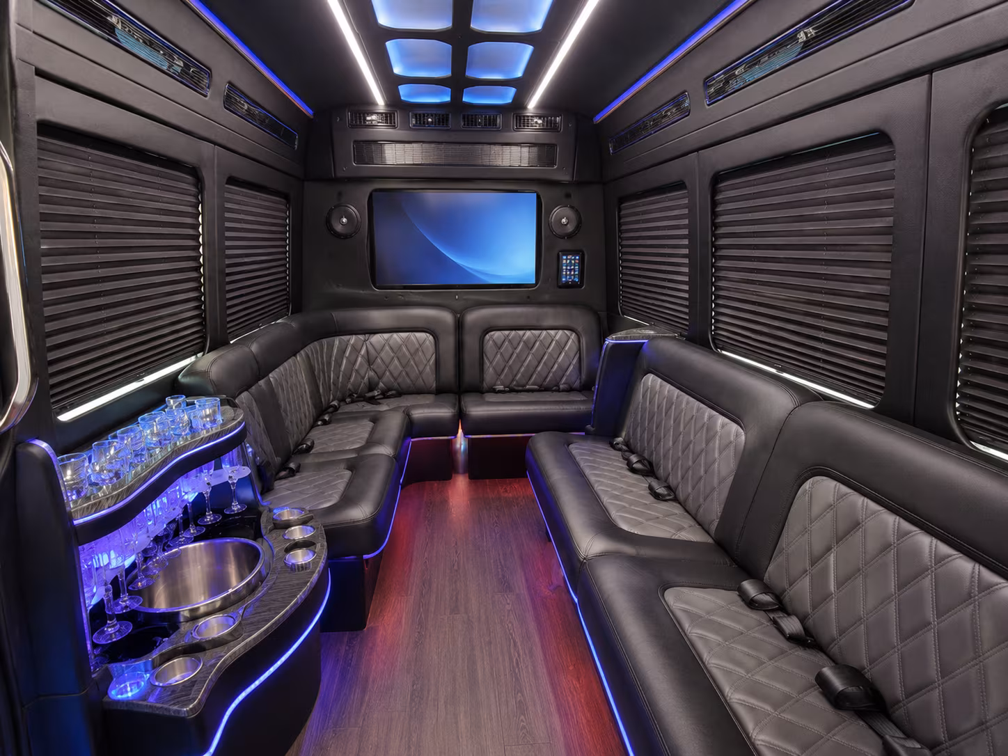 san mateo party bus interior